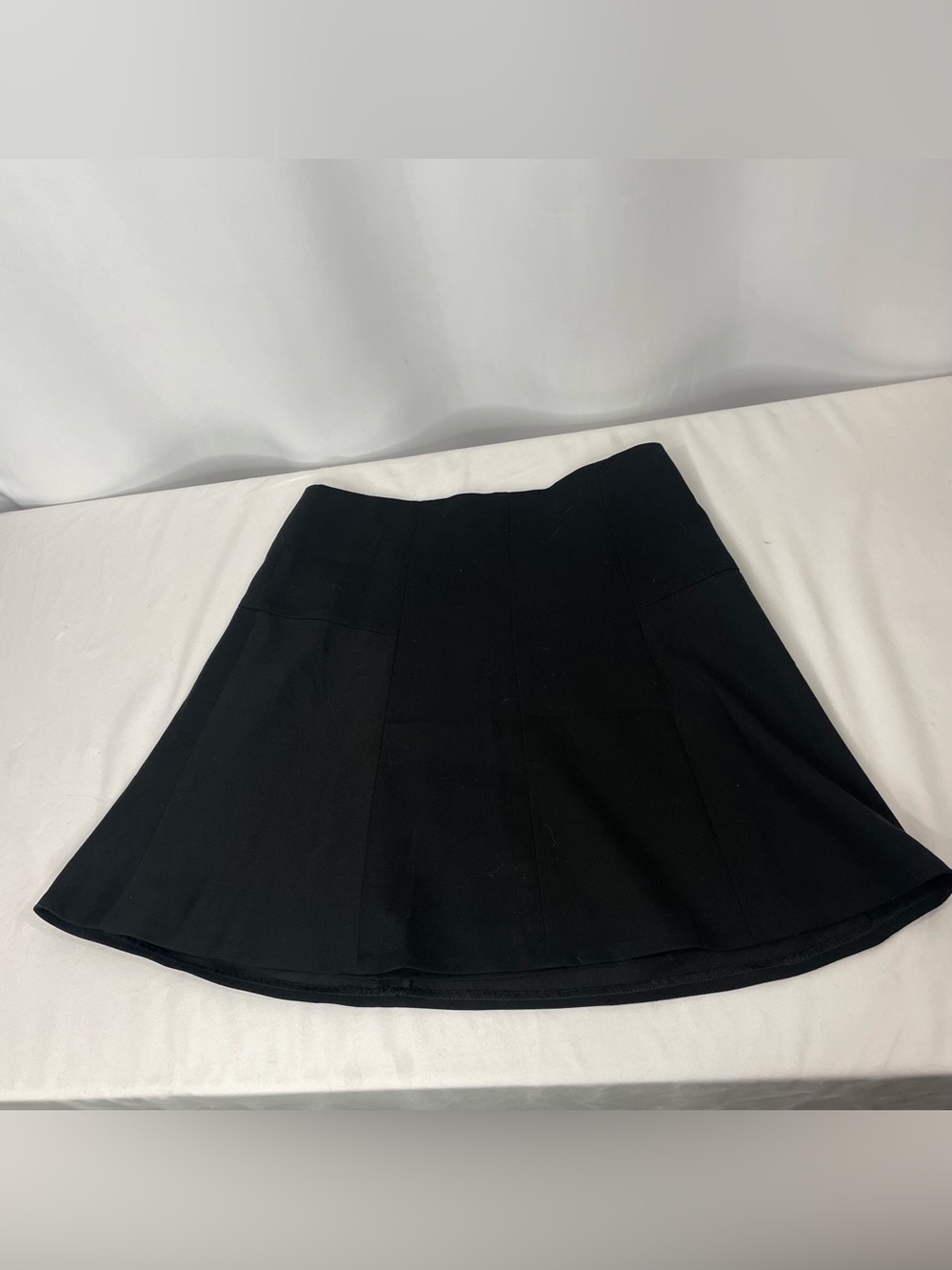 Ann Taylor LOFT Black Fit & Flare Skirt Size 8 NWT Polka Dot Waist